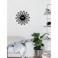 Orologio da Parete Margherita, Nero, Metallo, 40x0,15x39 cm, DESIGN MANIA