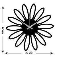 Orologio da Parete Margherita, Nero, Metallo, 40x0,15x39 cm, DESIGN MANIA