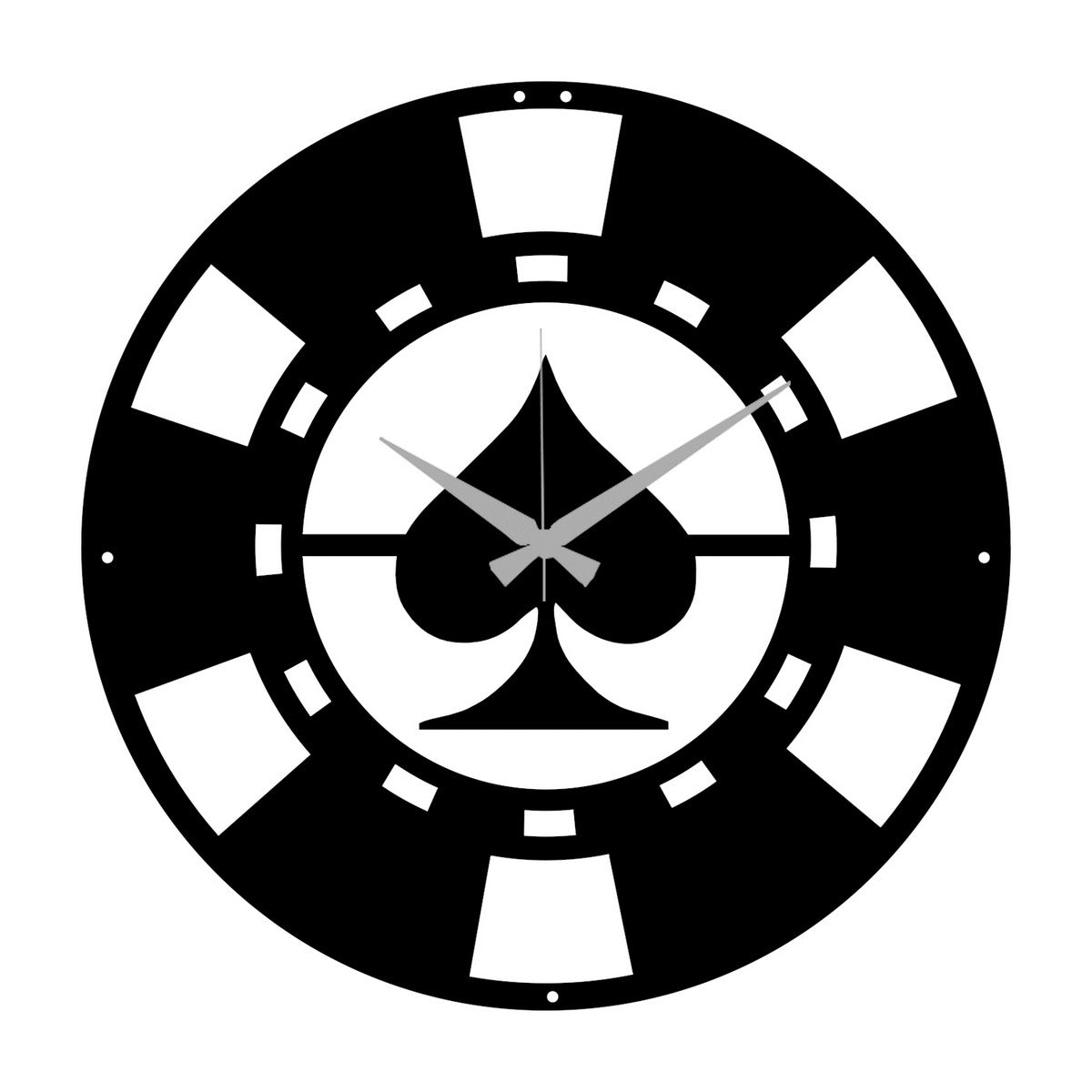 Orologio da Parete Pocker, Nero, Metallo, 50x0,15x50 cm, DESIGN MANIA