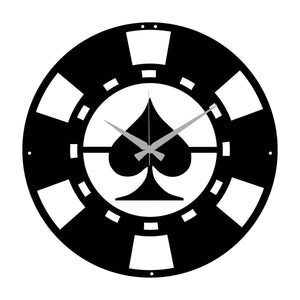 Orologio da Parete Pocker, Nero, Metallo, 50x0,15x50 cm, DESIGN MANIA