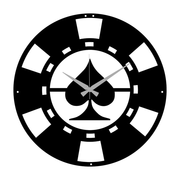 Orologio da Parete Pocker, Nero, Metallo, 50x0,15x50 cm, DESIGN MANIA