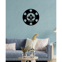 Orologio da Parete Pocker, Nero, Metallo, 50x0,15x50 cm, DESIGN MANIA