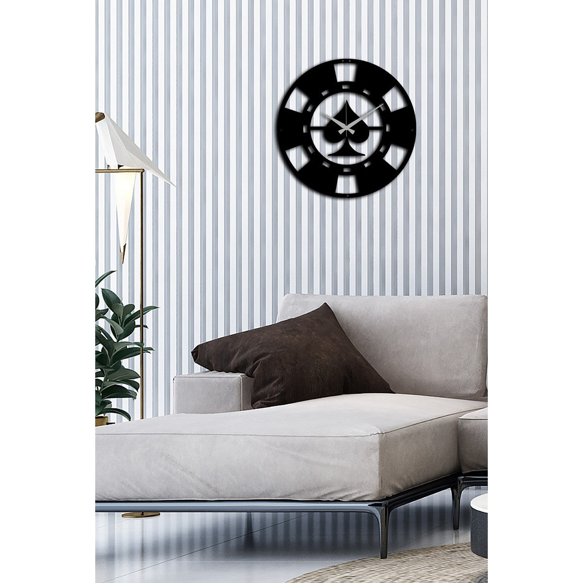 Orologio da Parete Pocker, Nero, Metallo, 50x0,15x50 cm, DESIGN MANIA