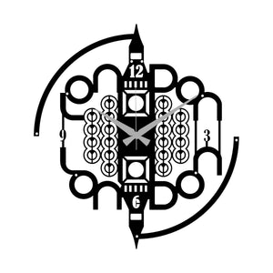 Orologio da Parete Londra, Nero, Metallo, 50x0,15x55 cm, DESIGN MANIA