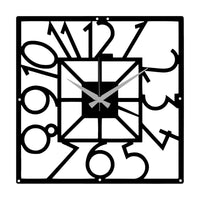 Orologio da Parete Numeri 3, Nero, Metallo, 40x0,15x40 cm cm, DESIGN MANIA