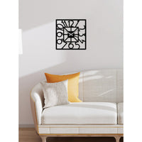 Orologio da Parete Numeri 3, Nero, Metallo, 40x0,15x40 cm cm, DESIGN MANIA