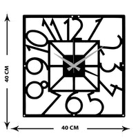 Orologio da Parete Numeri 3, Nero, Metallo, 40x0,15x40 cm cm, DESIGN MANIA