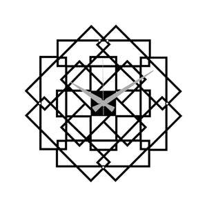 Orologio da Parete Geometrico 12, Nero, Metallo, 50x0,15x50 cm, DESIGN MANIA