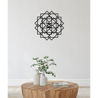 Orologio da Parete Geometrico 12, Nero, Metallo, 50x0,15x50 cm, DESIGN MANIA