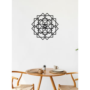 Orologio da Parete Geometrico 12, Nero, Metallo, 50x0,15x50 cm, DESIGN MANIA