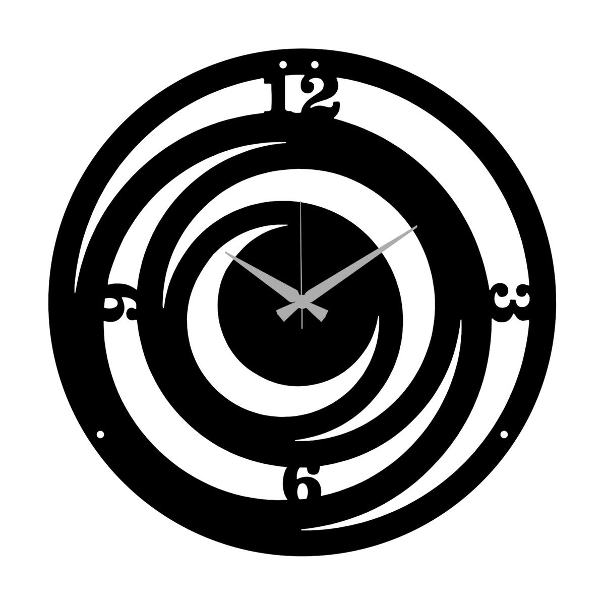 Orologio da Parete Luna, Nero, Metallo, 40x0,15x40 cm cm, DESIGN MANIA