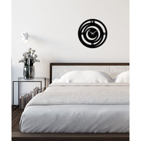 Orologio da Parete Luna, Nero, Metallo, 40x0,15x40 cm cm, DESIGN MANIA