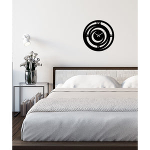 Orologio da Parete Luna, Nero, Metallo, 40x0,15x40 cm cm, DESIGN MANIA