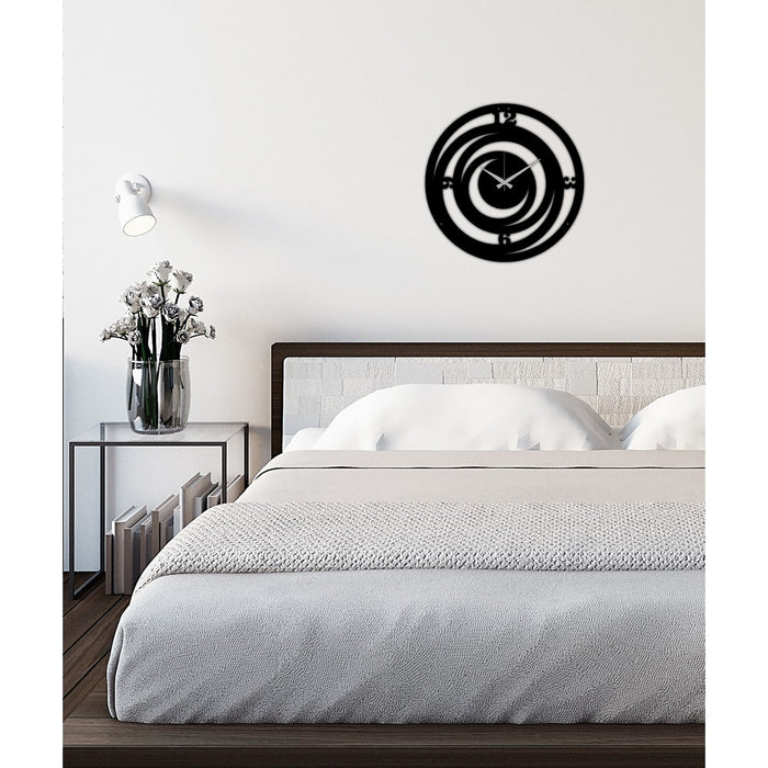 Orologio da Parete Luna, Nero, Metallo, 40x0,15x40 cm cm, DESIGN MANIA