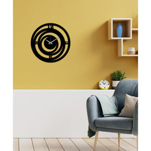 Orologio da Parete Luna, Nero, Metallo, 40x0,15x40 cm cm, DESIGN MANIA