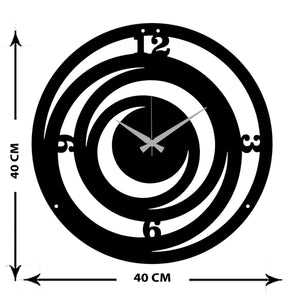 Orologio da Parete Luna, Nero, Metallo, 40x0,15x40 cm cm, DESIGN MANIA
