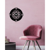 Orologio da Parete Rosa dei Venti 1, Nero, Metallo, 42x0,15x42 cm, DESIGN MANIA