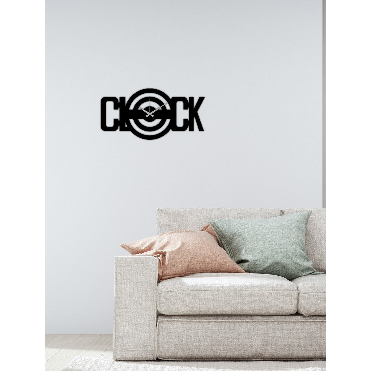 Orologio da Parete Scritta, Nero, Metallo, 50x0,15x25 cm cm, DESIGN MANIA