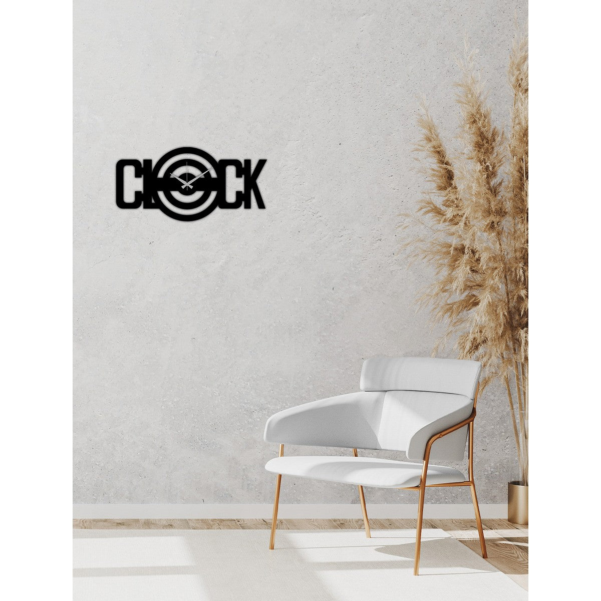 Orologio da Parete Scritta, Nero, Metallo, 50x0,15x25 cm cm, DESIGN MANIA