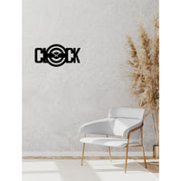 Orologio da Parete Scritta, Nero, Metallo, 50x0,15x25 cm cm, DESIGN MANIA