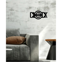 Orologio da Parete Scritta, Nero, Metallo, 50x0,15x25 cm cm, DESIGN MANIA