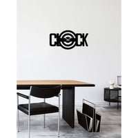 Orologio da Parete Scritta, Nero, Metallo, 50x0,15x25 cm cm, DESIGN MANIA