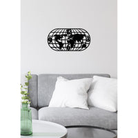 Orologio da Parete Mappa, Nero, Metallo, 100x0,15x52 cm, DESIGN MANIA