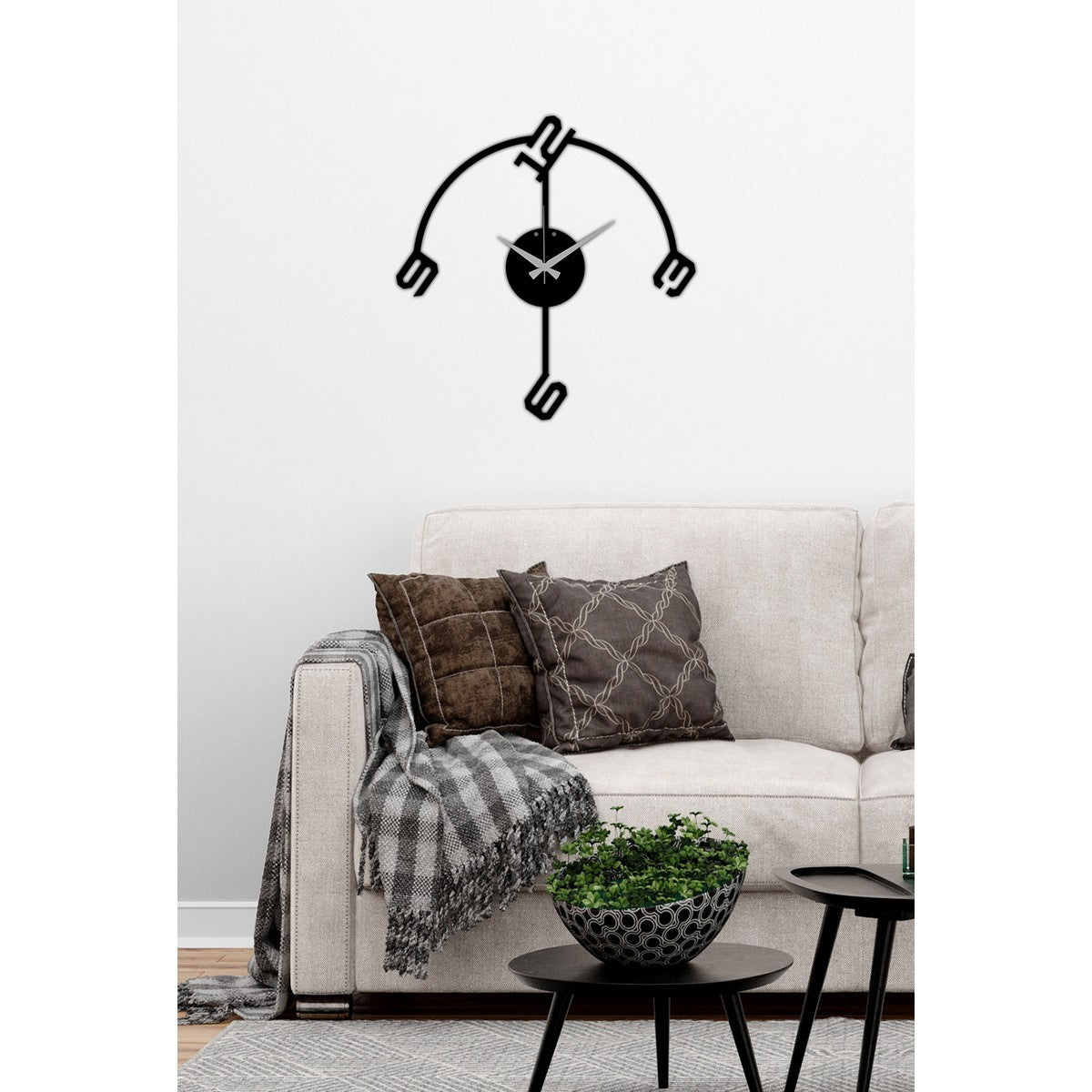 Orologio da Parete Numeri 8, Nero, Metallo, 42x0,15x43 cm, DESIGN MANIA