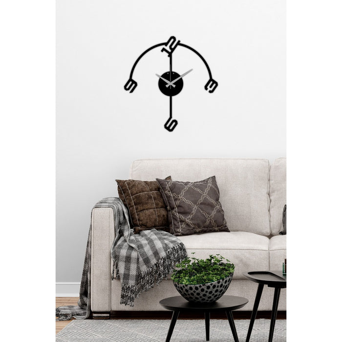 Orologio da Parete Numeri 8, Nero, Metallo, 42x0,15x43 cm, DESIGN MANIA