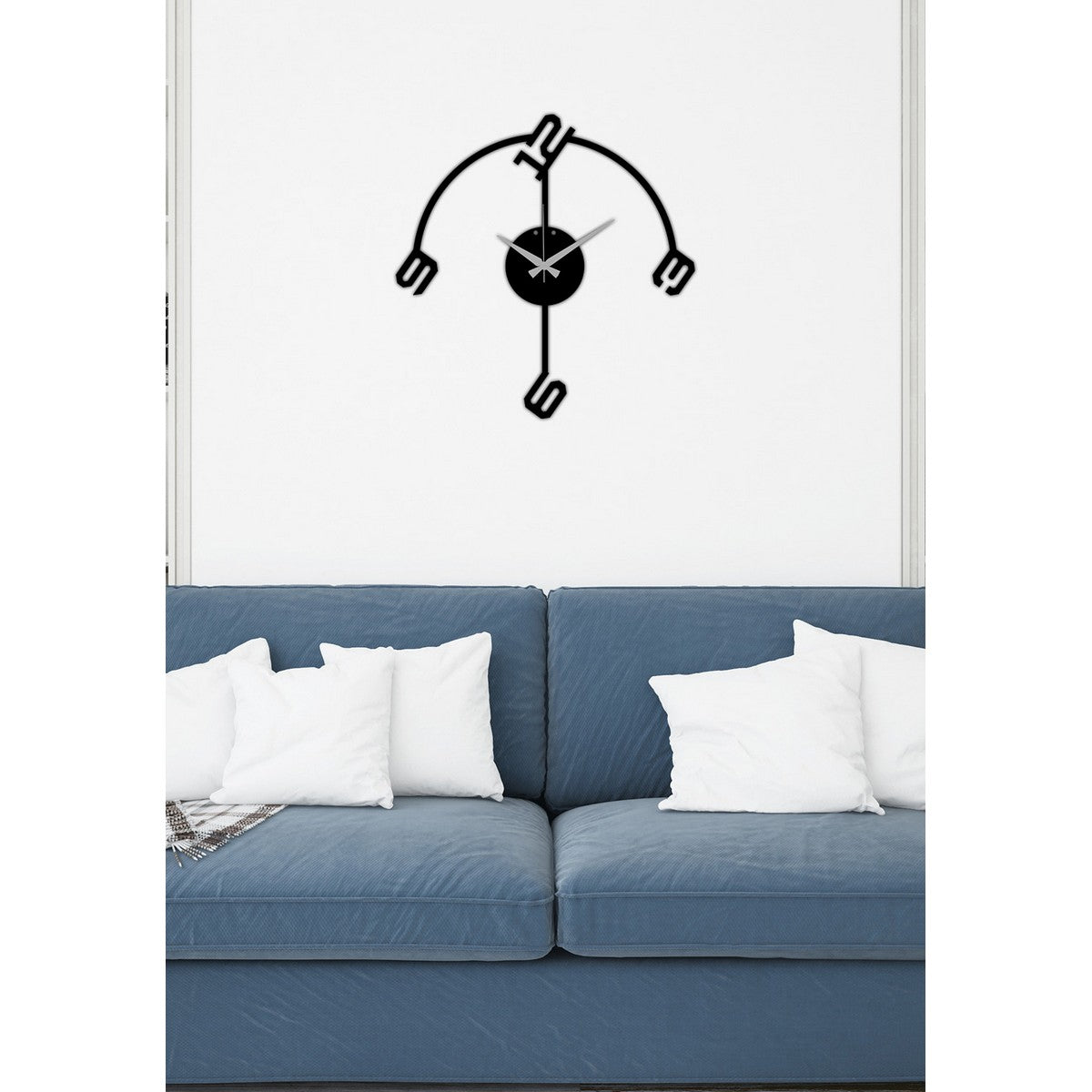 Orologio da Parete Numeri 8, Nero, Metallo, 42x0,15x43 cm, DESIGN MANIA