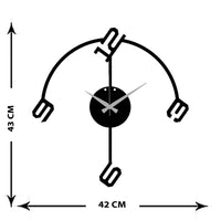 Orologio da Parete Numeri 8, Nero, Metallo, 42x0,15x43 cm, DESIGN MANIA