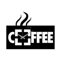 Orologio da Parete Caffe', Nero, Metallo, 50x0,15x39 cm, DESIGN MANIA