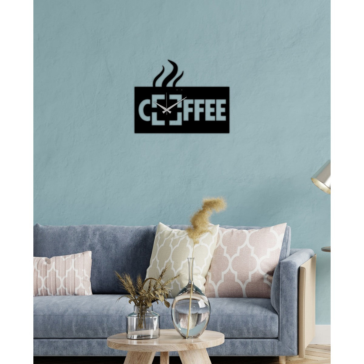 Orologio da Parete Caffe', Nero, Metallo, 50x0,15x39 cm, DESIGN MANIA