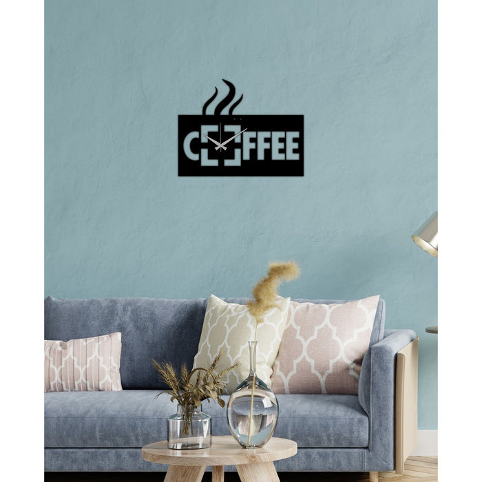 Orologio da Parete Caffe', Nero, Metallo, 50x0,15x39 cm, DESIGN MANIA