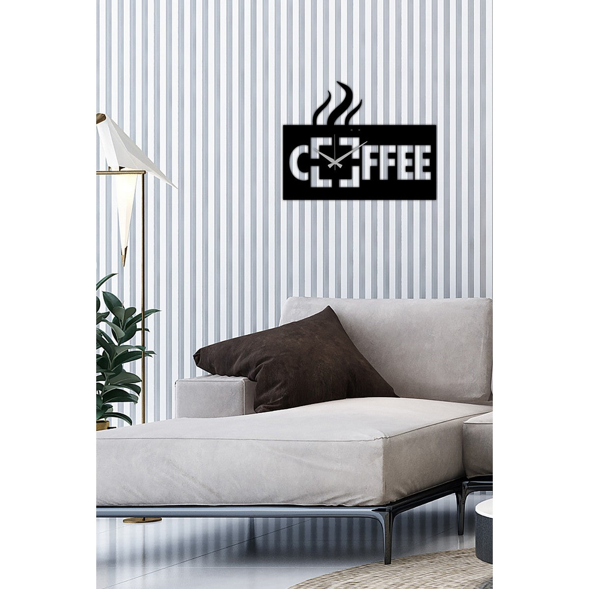 Orologio da Parete Caffe', Nero, Metallo, 50x0,15x39 cm, DESIGN MANIA