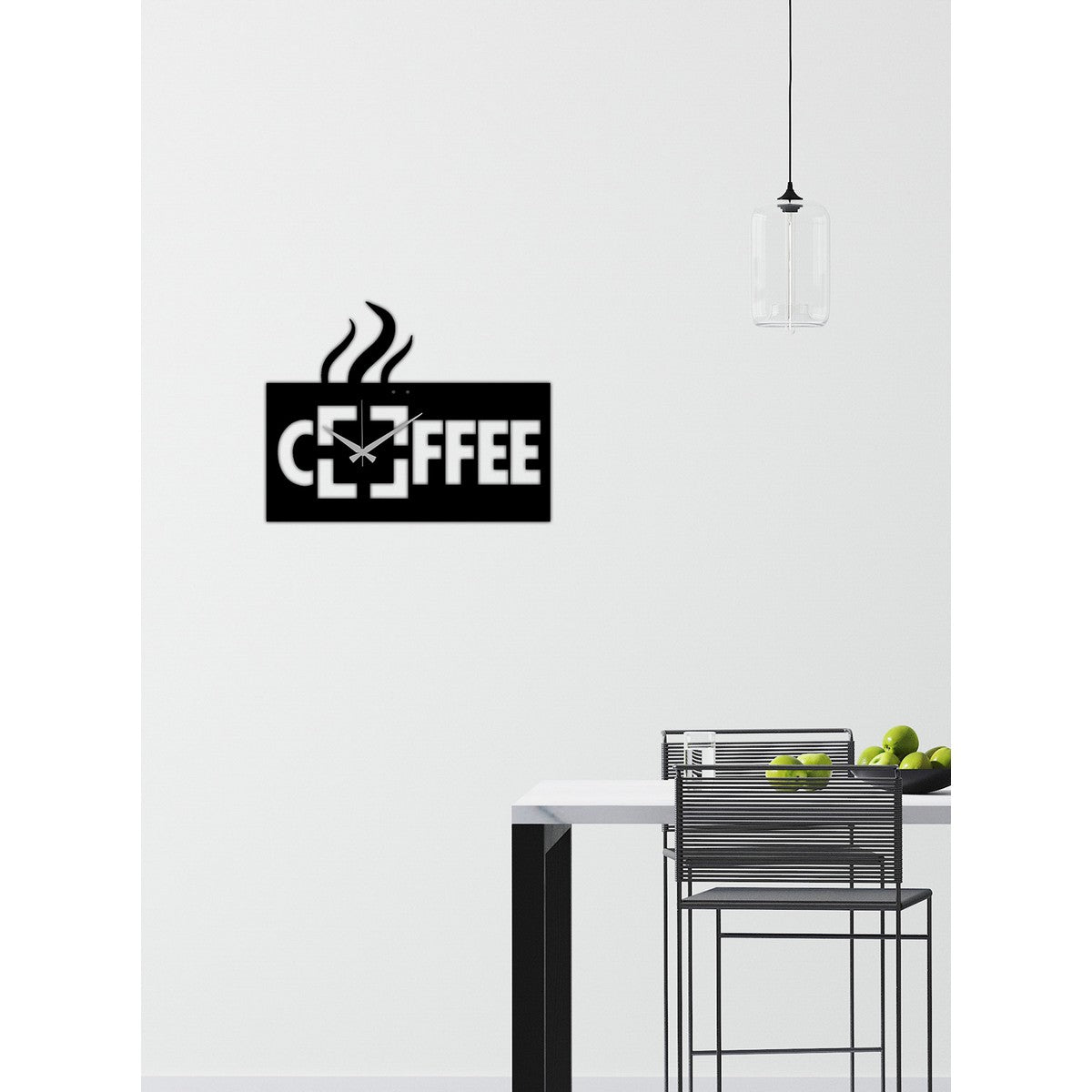 Orologio da Parete Caffe', Nero, Metallo, 50x0,15x39 cm, DESIGN MANIA