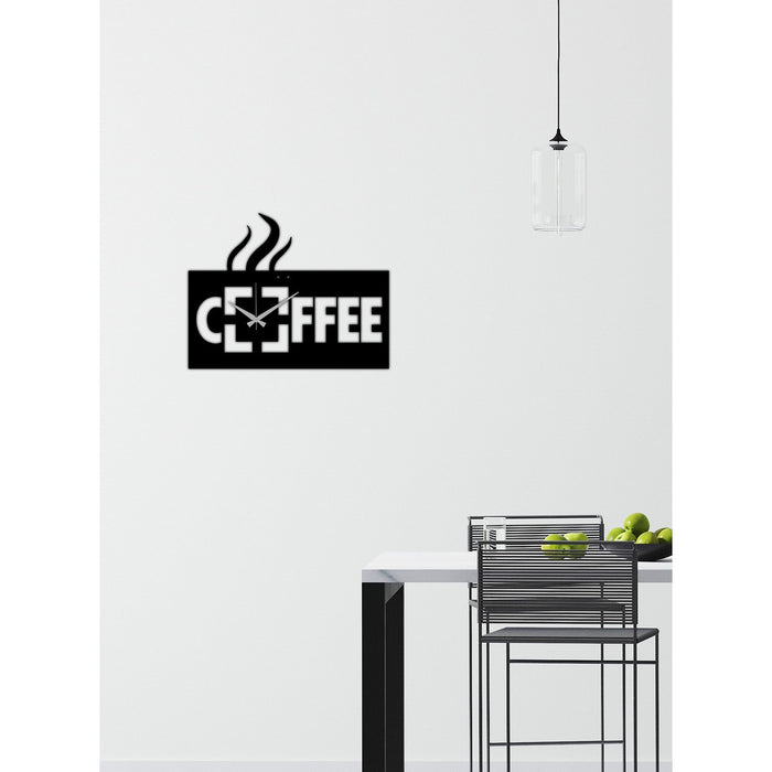 Orologio da Parete Caffe', Nero, Metallo, 50x0,15x39 cm, DESIGN MANIA