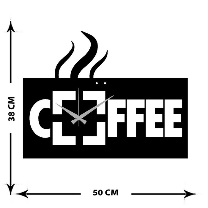 Orologio da Parete Caffe', Nero, Metallo, 50x0,15x39 cm, DESIGN MANIA