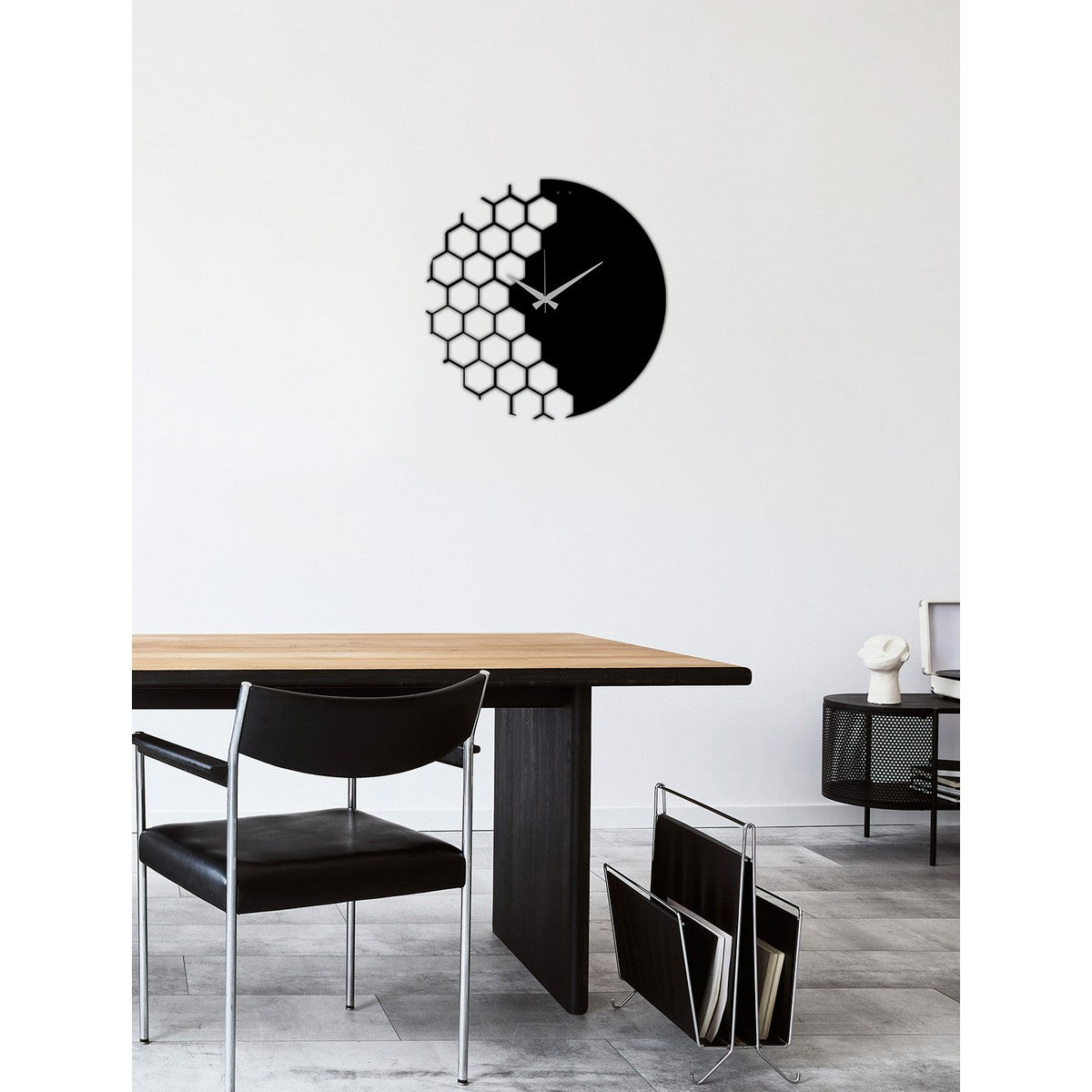 Orologio da Parete Geometrico 29, Nero, Metallo, 50x0,15x50 cm, DESIGN MANIA