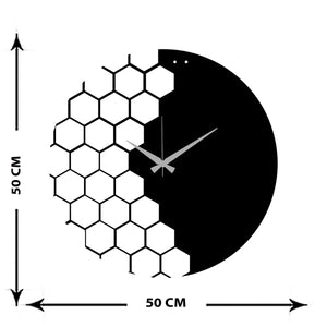 Orologio da Parete Geometrico 29, Nero, Metallo, 50x0,15x50 cm, DESIGN MANIA