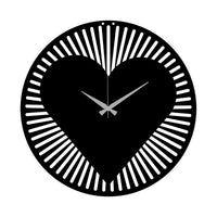 Orologio da Parete Cuore 1, Nero, Metallo, 42x0,15x42 cm, DESIGN MANIA