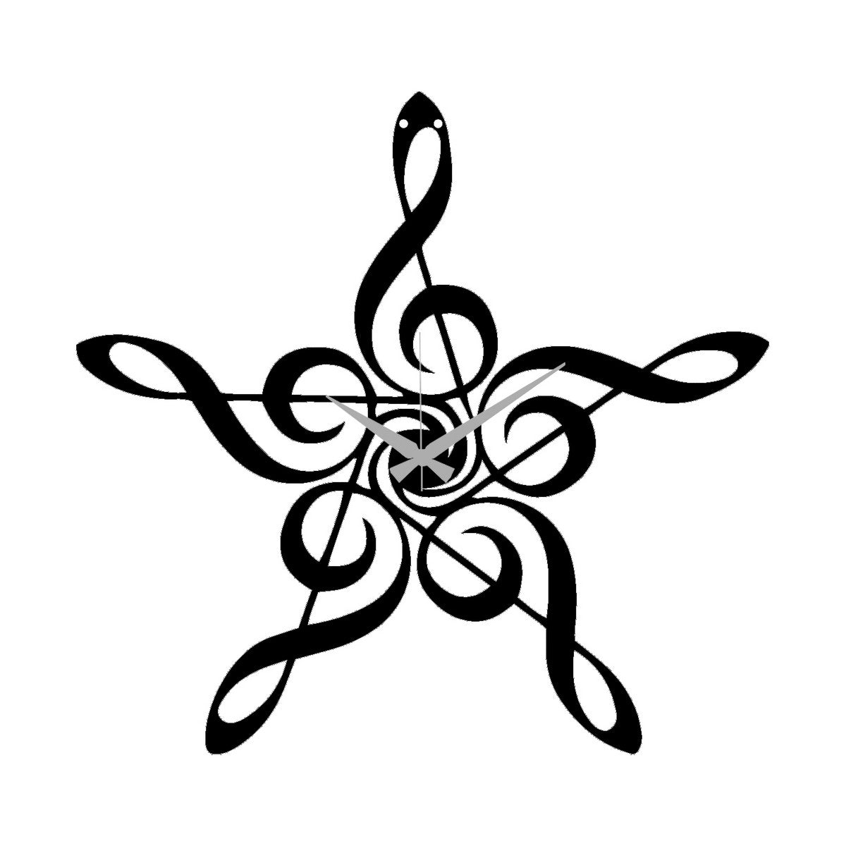 Orologio da Parete Musica, Nero, Metallo, 50x0,15x48 cm, DESIGN MANIA