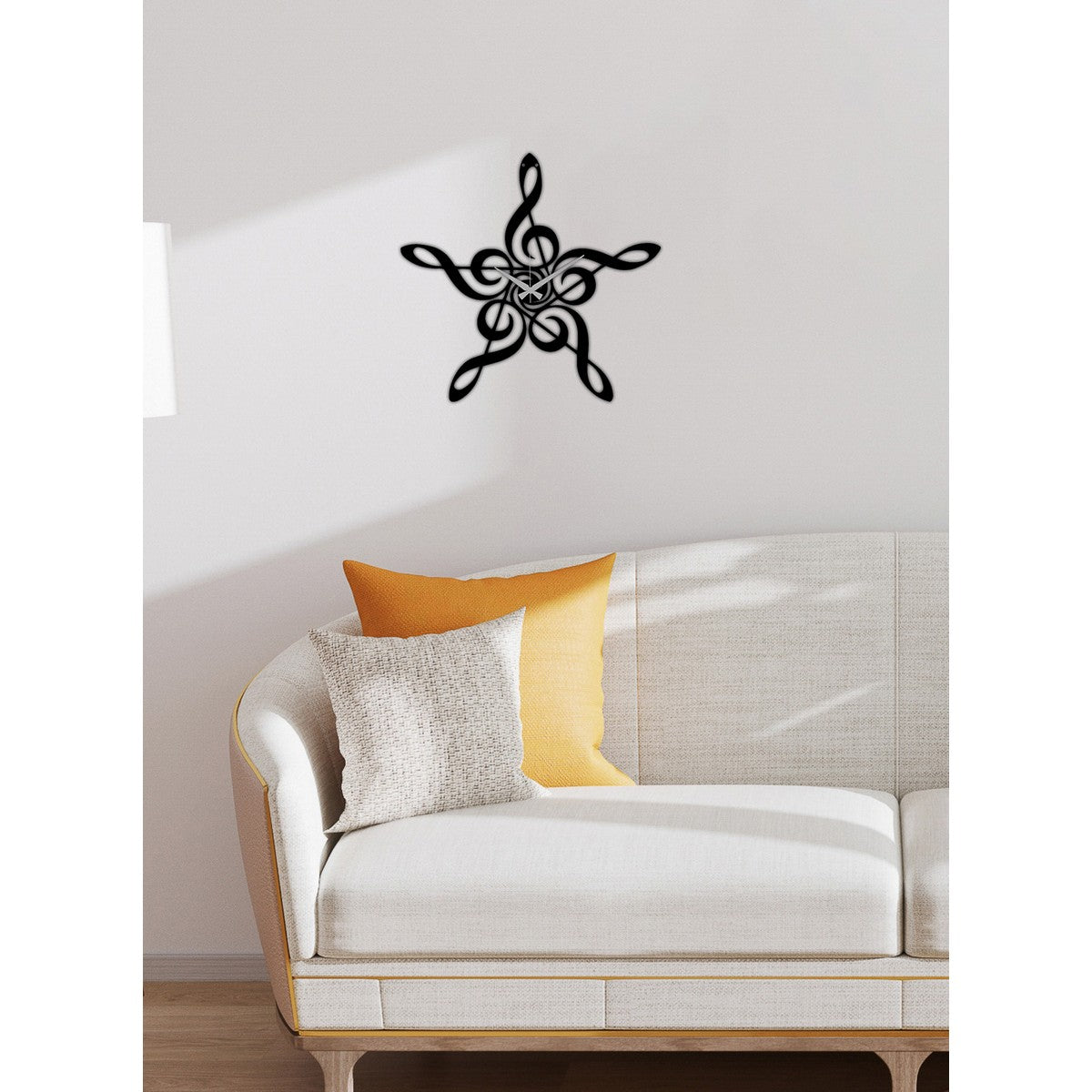 Orologio da Parete Musica, Nero, Metallo, 50x0,15x48 cm, DESIGN MANIA