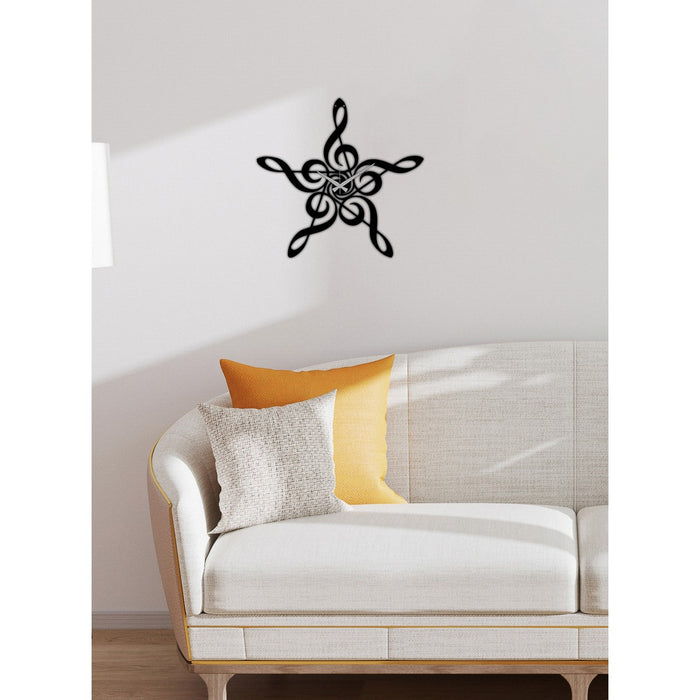 Orologio da Parete Musica, Nero, Metallo, 50x0,15x48 cm, DESIGN MANIA