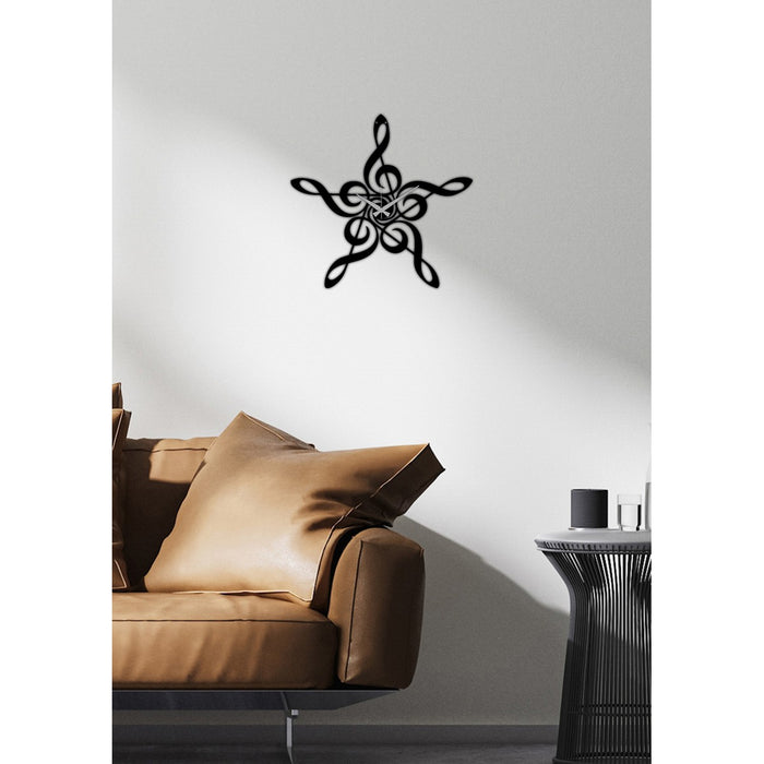 Orologio da Parete Musica, Nero, Metallo, 50x0,15x48 cm, DESIGN MANIA