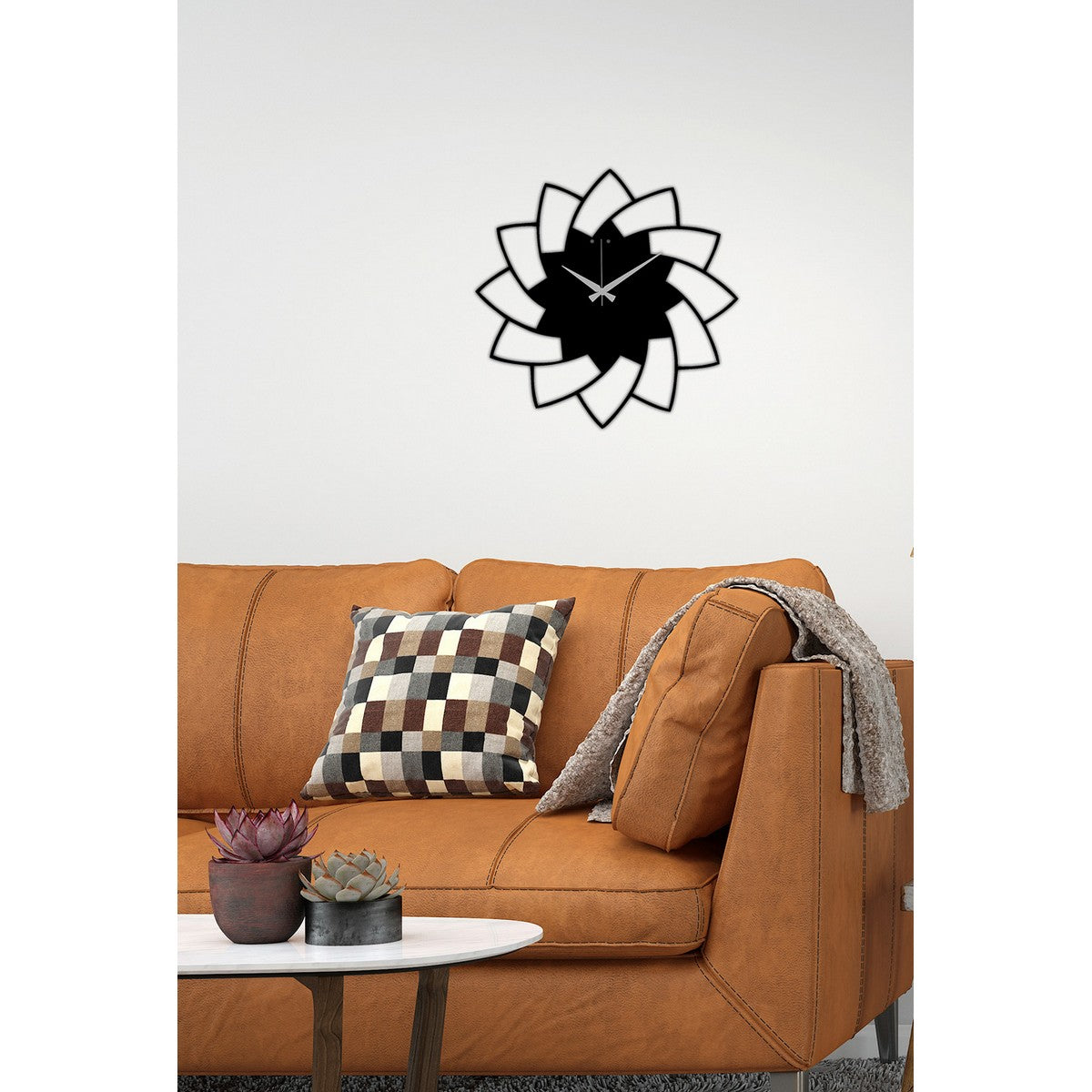 Orologio da Parete Geometrico 41, Nero, Metallo, 40x0,15x40 cm cm, DESIGN MANIA