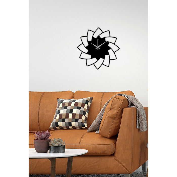 Orologio da Parete Geometrico 41, Nero, Metallo, 40x0,15x40 cm cm, DESIGN MANIA