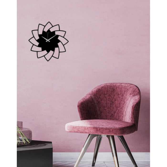 Orologio da Parete Geometrico 41, Nero, Metallo, 40x0,15x40 cm cm, DESIGN MANIA