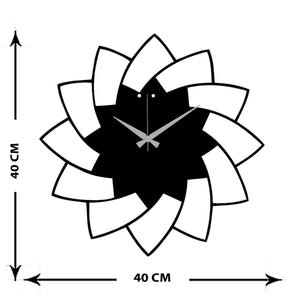 Orologio da Parete Geometrico 41, Nero, Metallo, 40x0,15x40 cm cm, DESIGN MANIA