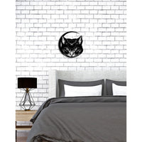Orologio da Parete Gatto 2, Nero, Metallo, 43x0,15x45 cm, DESIGN MANIA